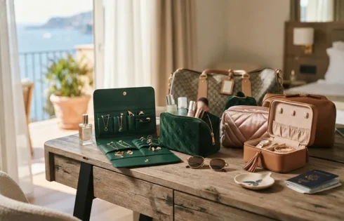 Stylish Travel Jewelry Organizers and Cosmetic Bags for Female Travelers