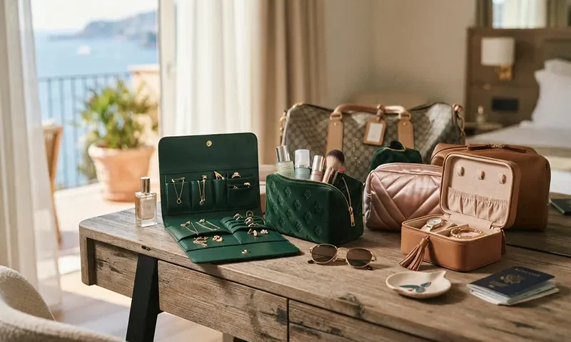 Stylish Travel Jewelry Organizers and Cosmetic Bags for Female Travelers